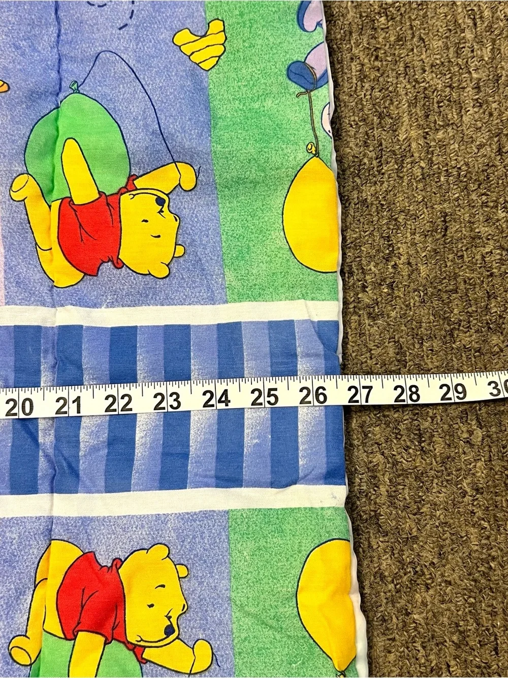 Vintage Winnie the Pooh and Friends Baby Quilt Crib Blanket 40”x26.5” Cottage